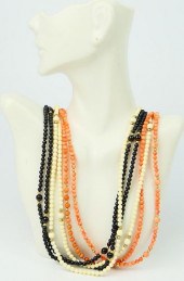 LOT 0F(6) VINTAGE CORAL NECKLA