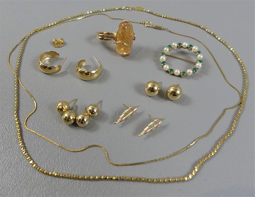 LOT 14K GOLD ASSORTED JEWELRYLot