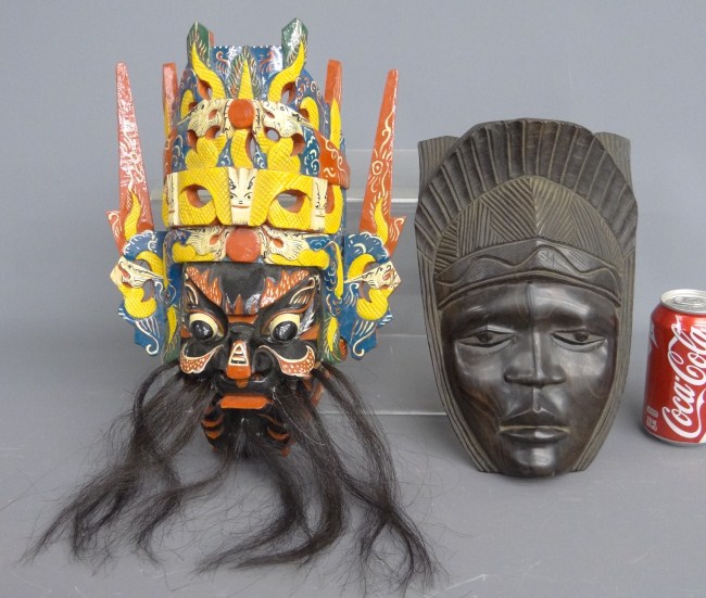 Lot (2) Ethnic masks.