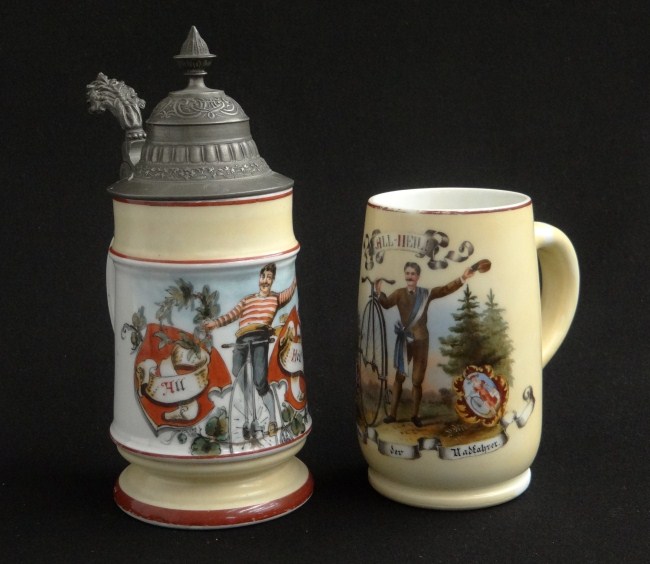 Lot (2) German steins one with