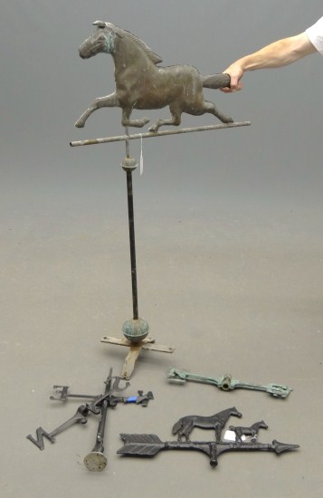 Lot (2) horse weathervanes with