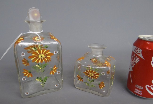 Lot 2 painted Steigel type glass