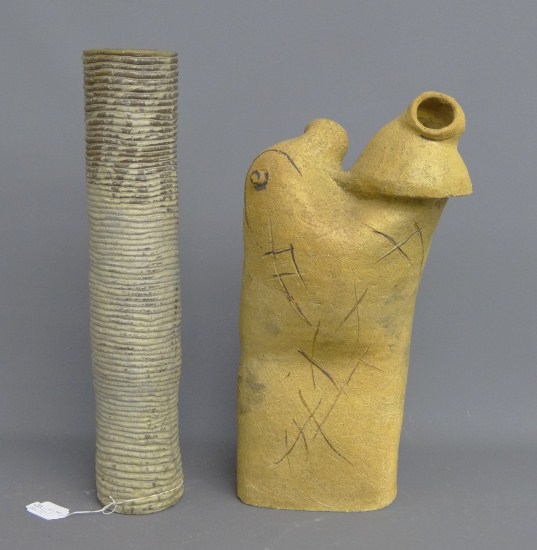 Lot (2) pcs. modernist pottery