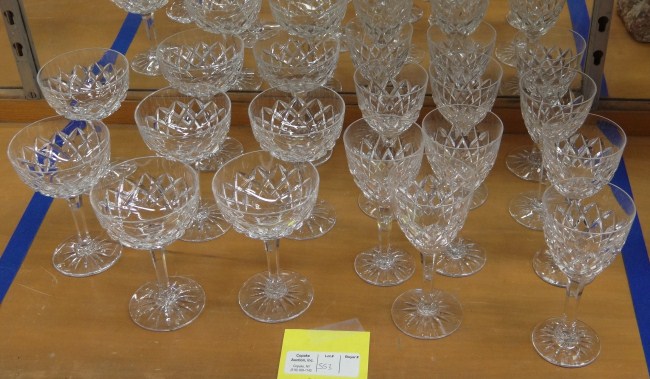Lot 2 sets of crystal stemware