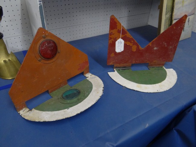 Lot 2 vintage railroad signals.