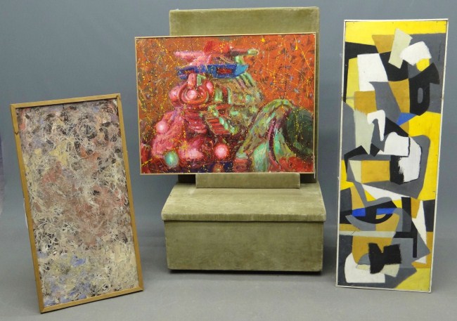 Lot (3) abstract paintings.
