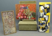 Lot (3) abstract paintings. In