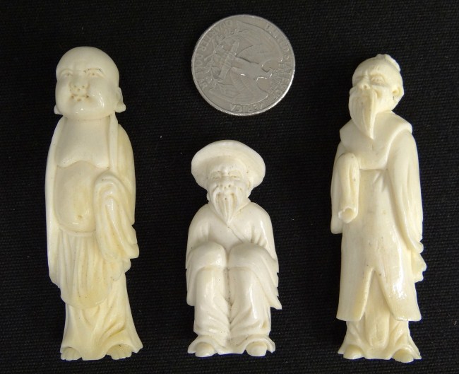 Lot (3) Asian ivory Netsuke's.