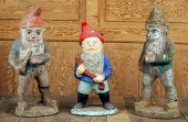 LOT 3 PAINTED CAST STONE GARDE