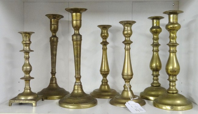 Lot (3) pr. candlesticks (some 19th