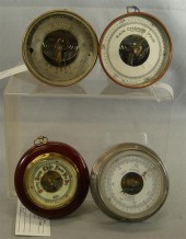 Lot 4 aneroid barometers, 2 br