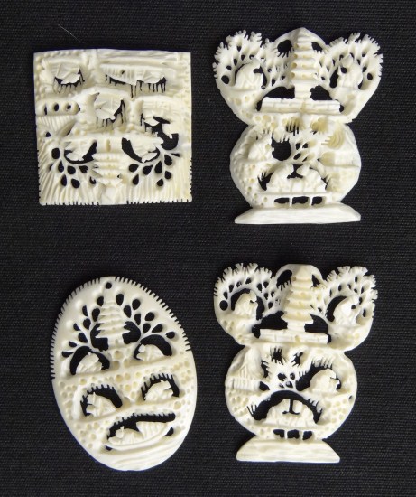 Lot 4 Asian ivory pierced village