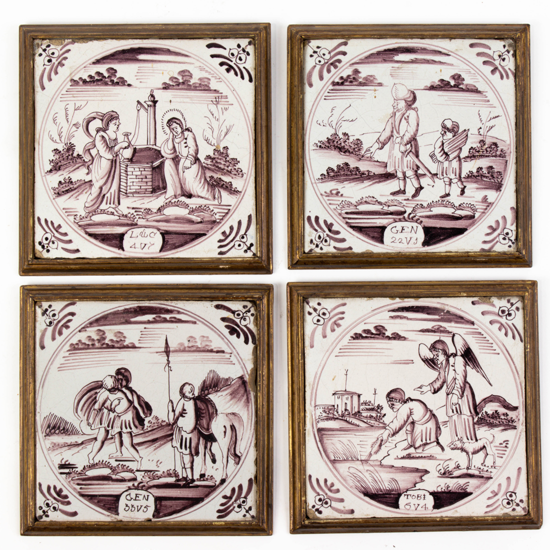 (LOT 4) DELFT MANGANESE TILES, 18TH