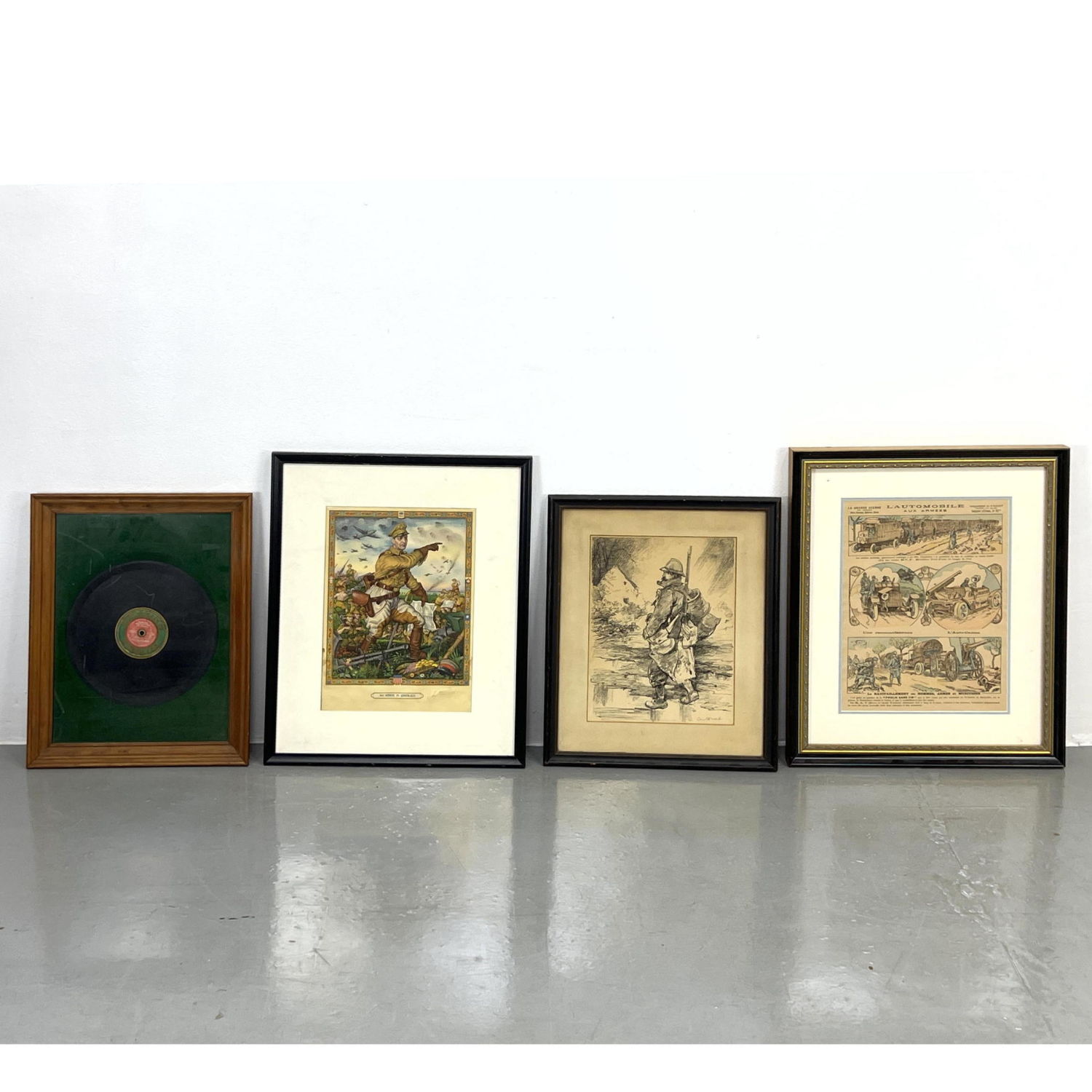 Lot 4 Military War Framed Art.