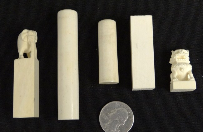 Lot (5) Asian ivory chops (elephant