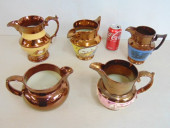 LOT 5 LUSTERWARE PITCHERS WITH