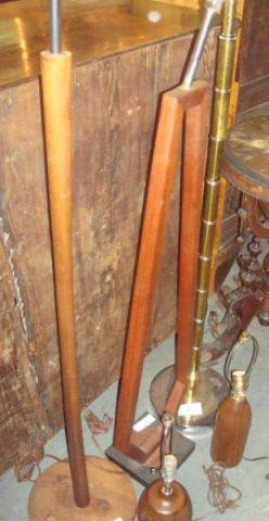 Lot 5 Midcentury Lamps. 4 wood