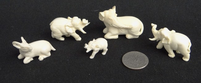 Lot (5) pcs. Asian ivory (4