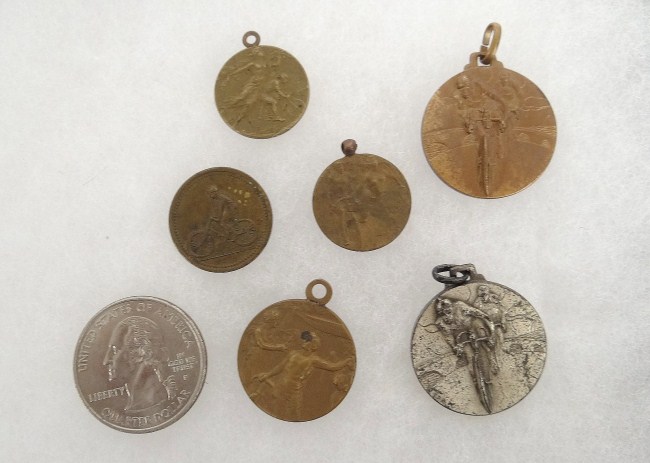 Lot (6) Italian cyclist medals.