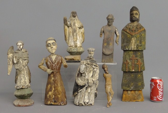 Lot (7) various early painted