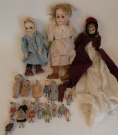 LOT ANTIQUE BISQUE DOLLS & MIN