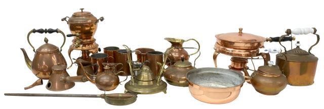 (LOT) ANTIQUE COPPER & PEWTER