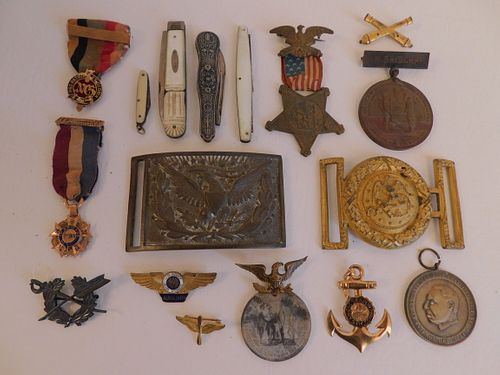 LOT ANTIQUE MILITARY MEDALSLot
