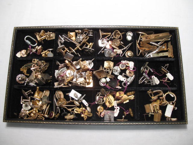 Lot assorted mens cufflinks tie