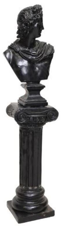 (LOT) CAST APOLLO BELVEDERE BUST ON
