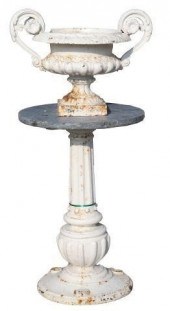(LOT) CAST IRON PLANTER ON GRA