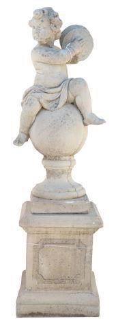 (LOT) CAST STONE MUSICAL PUTTI ON