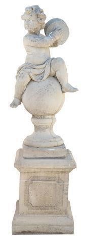 (LOT) CAST STONE MUSICAL PUTTI