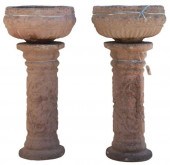 (LOT) CAST STONE PLANTERS ON P