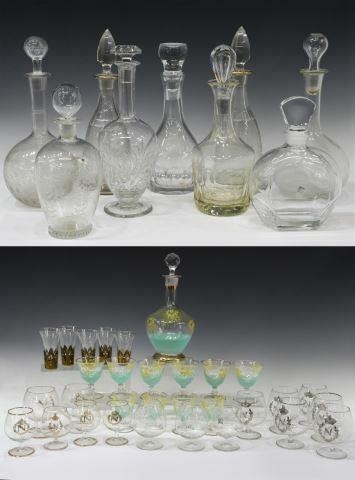 (LOT) CRYSTAL LIQUOR DECANTERS &