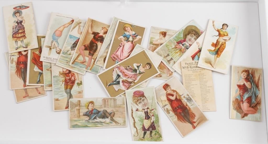 LOT EARLY CIGARETTE CARDS, WOMEN IN