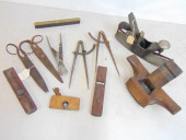 LOT EARLY TOOLS, SCISSORS, PLA