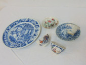 LOT EXPORT PORCELAIN, BLUE & W