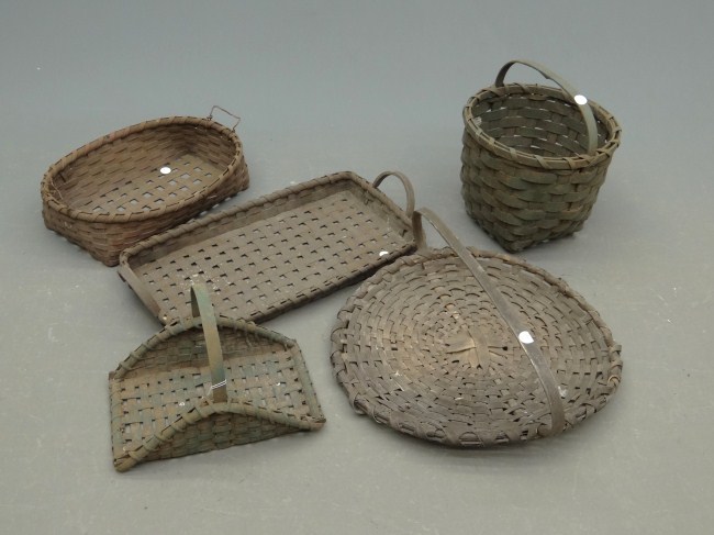 Lot five 19th c. baskets some in