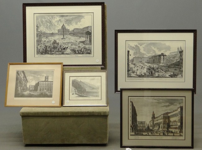 Lot five 20th c. Italian prints.