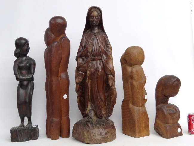 Lot five misc. Ethnic carvings