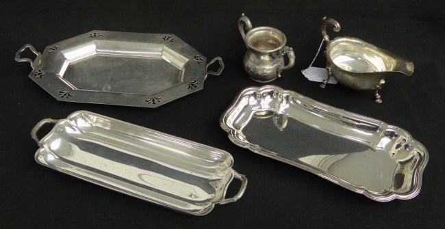 Lot five pcs. silverplate including