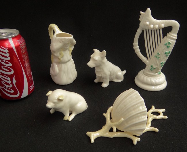 Lot five pieces Irish Belleek