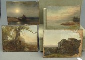 Lot four 19th c. unframed Huds