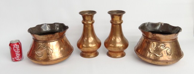 Lot four pcs. copper including
