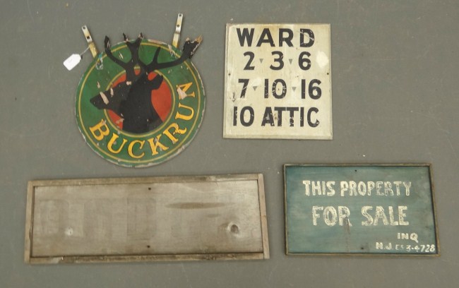 Lot four trade signs including ''J.