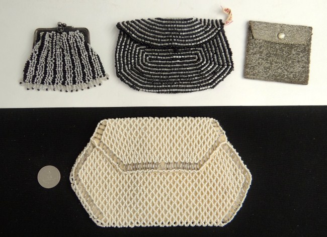 Lot four vintage beaded purses.
