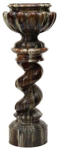 (LOT) FRENCH MAJOLICA JARDINIERE ON