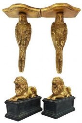 (LOT) GILT PARROT WALL BRACKET