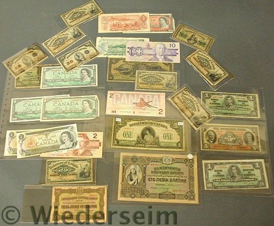 Lot in album of foreign notes