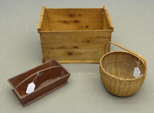 Lot including 19th c. knife box